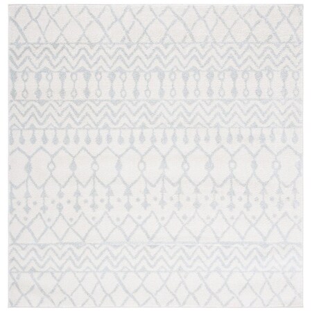 Safavieh 5 x 5 ft. Tulum 270D Power Loomed Square Area Rug Ivory & Light Grey TUL270D-5SQ